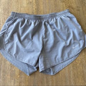Grey Nike athletic workout shorts